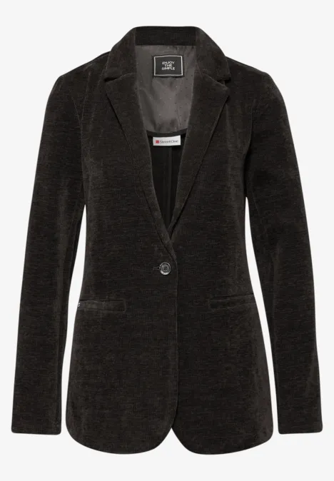 Chenille Cord-Blazer darkest brown