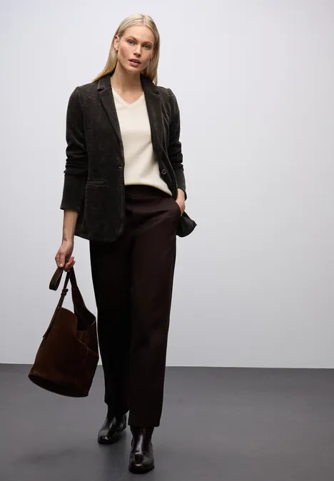 Chenille Cord-Blazer darkest brown