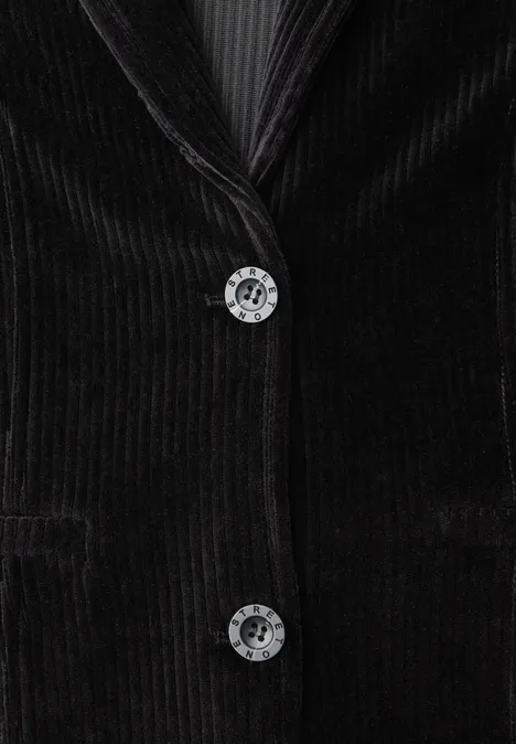 Zachte corduroy blazer Black