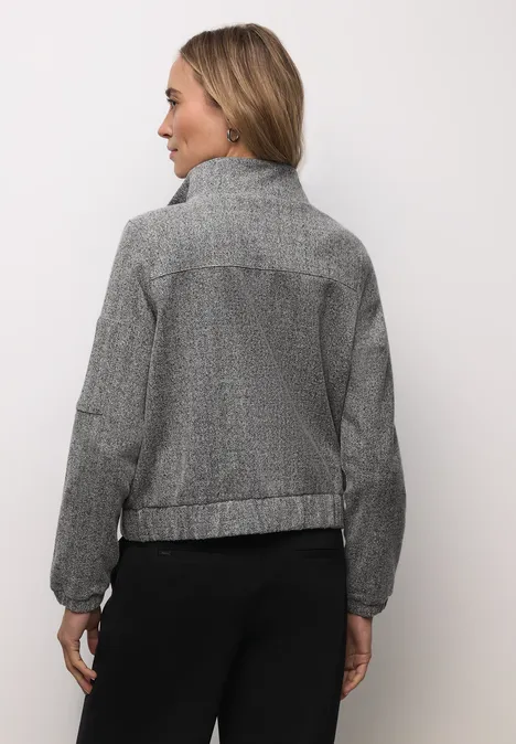 Herringbone Blouson Black