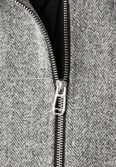 Herringbone Blouson Black