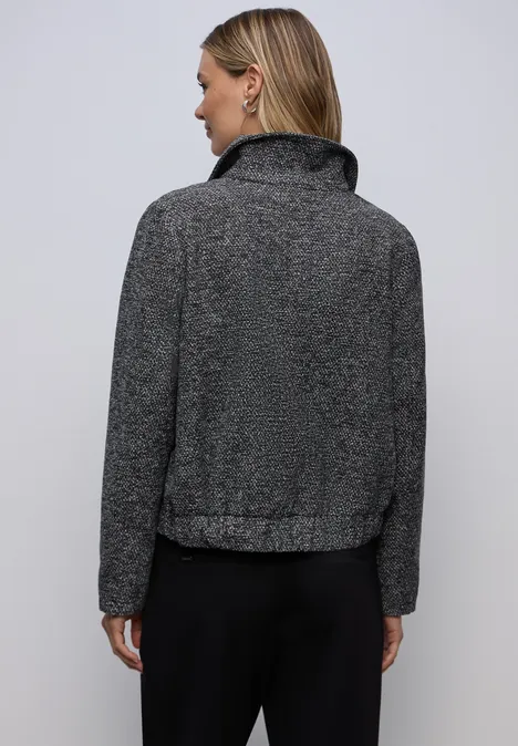 Melierte Jacke Black