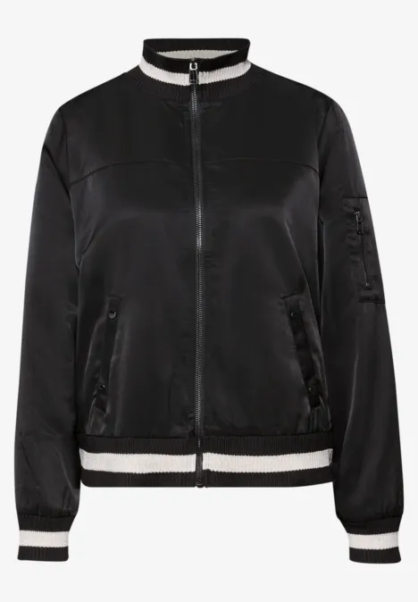 Blouson mit Collegedetails Black Blouson mit Collegedetails Black