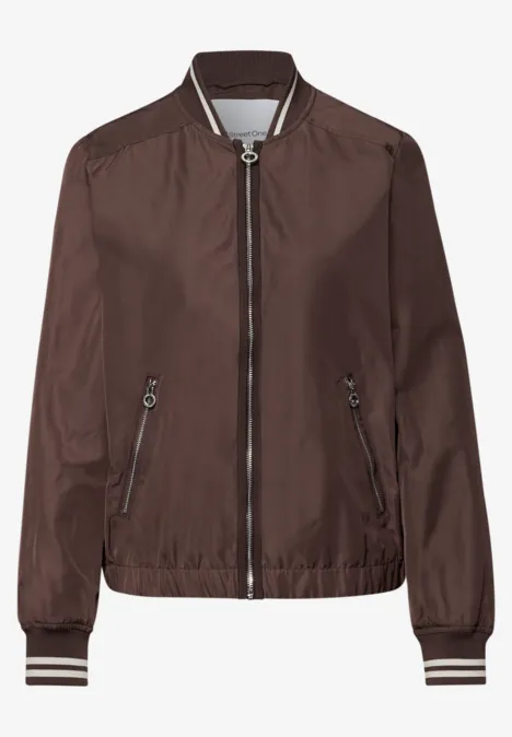 Blouson court mahogany brown
