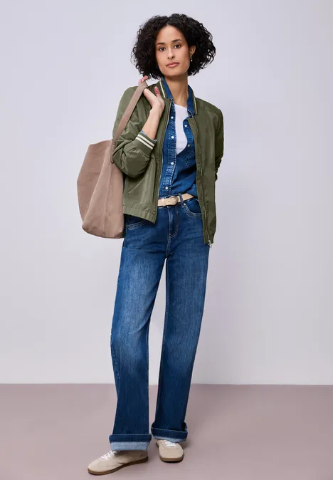 Blouson court Dark Vetiver Green