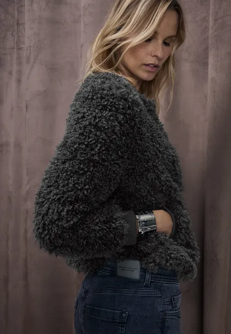 Fake Fur Blouson gravel grey Fake Fur Blouson gravel grey