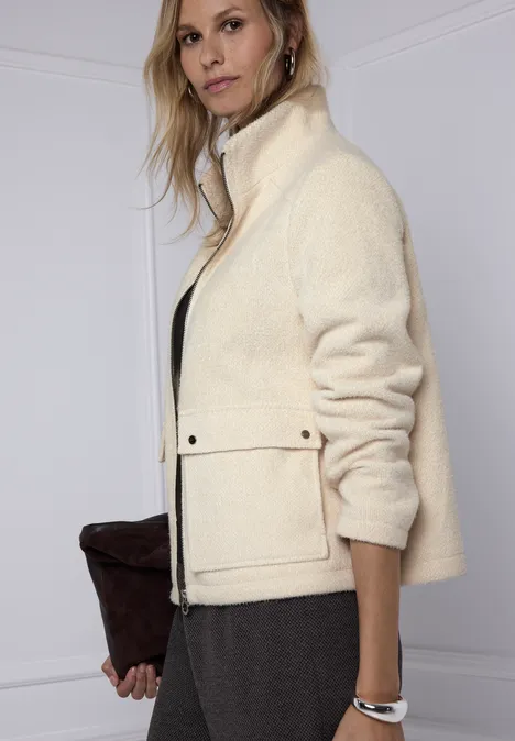 Jacke mit Stehkragen soft beige