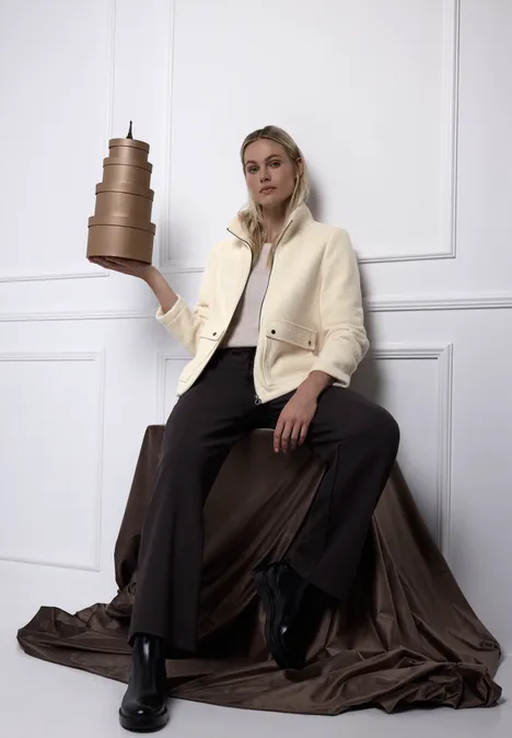 Jacke mit Stehkragen soft beige