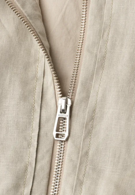 Blouson mit gerafftem Saum und Zipper timeless beige