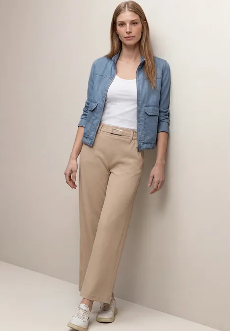 Blouson mit Stehkragen aus Lyocell Light Blue soft wash