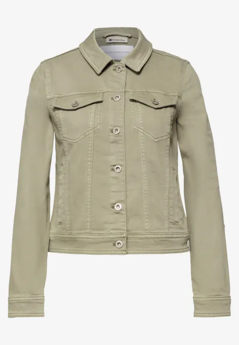 Jeansjacke im Colored-Denim-Look Olive Washed