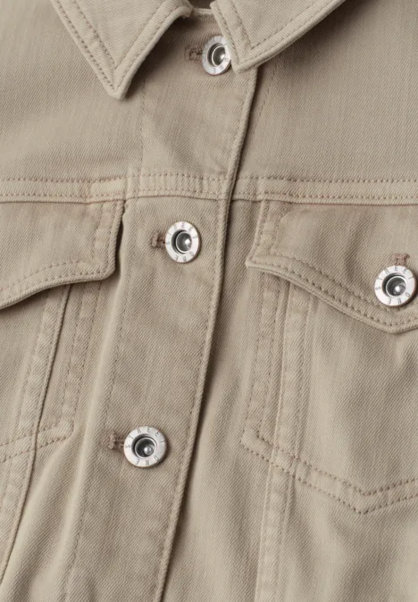 Veste en denim coloré avec poches Beige Washed