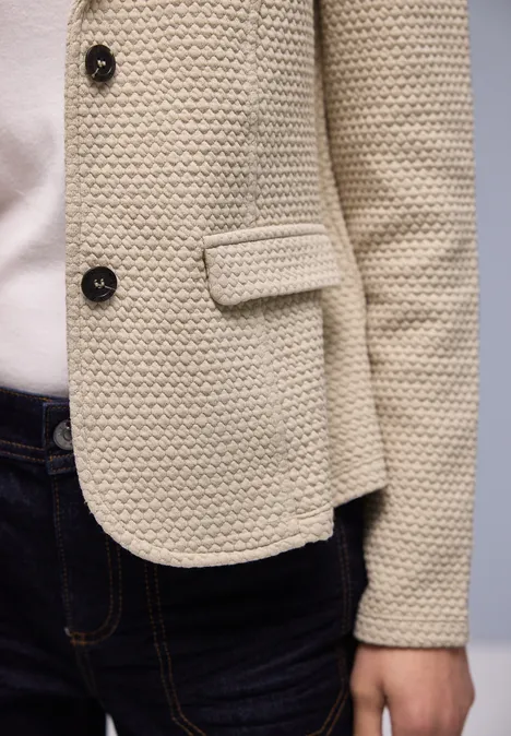 Blazer met structuur cotton beige