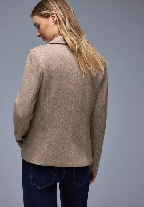 Marynarka z teksturą light terra mocha mel.