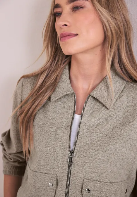 Visgraat blouson light terra mocha mel.