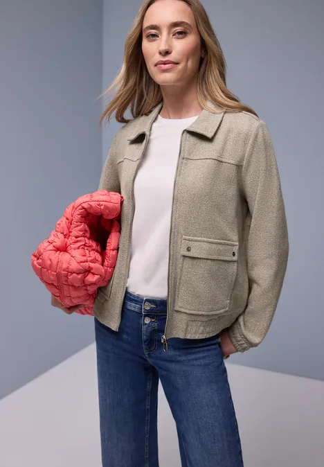 Visgraat blouson light terra mocha mel.