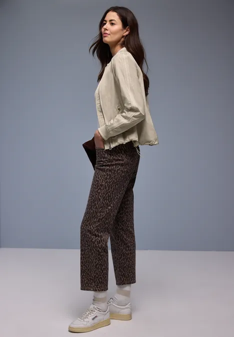 Blouson met galonstrepen cotton beige