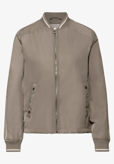 Blouson met galonstrepen light terra mocha