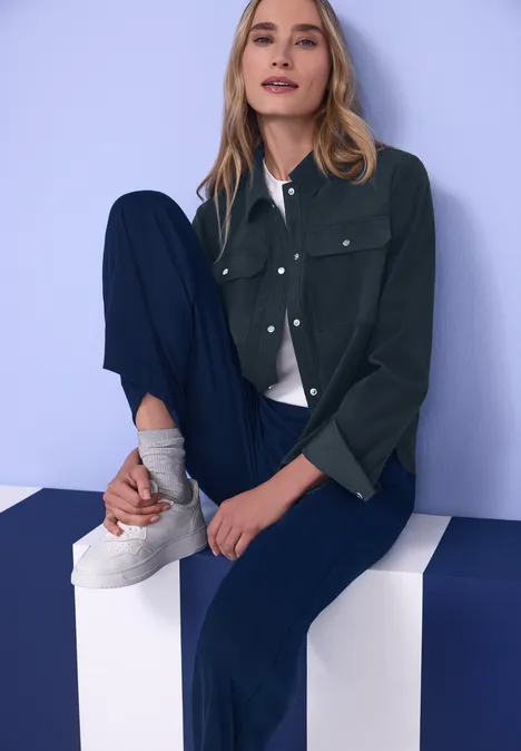 Kurzes Overshirt shadowed navy