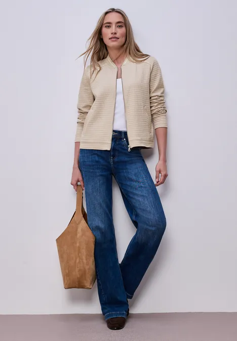 Strukturblouson cotton beige