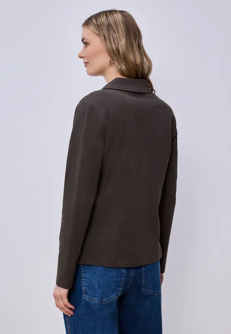 Basic Blazer aus Jersey espresso brown Basic Blazer aus Jersey espresso brown