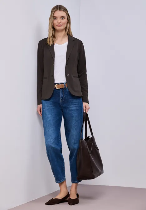 Basic Blazer aus Jersey espresso brown Basic Blazer aus Jersey espresso brown