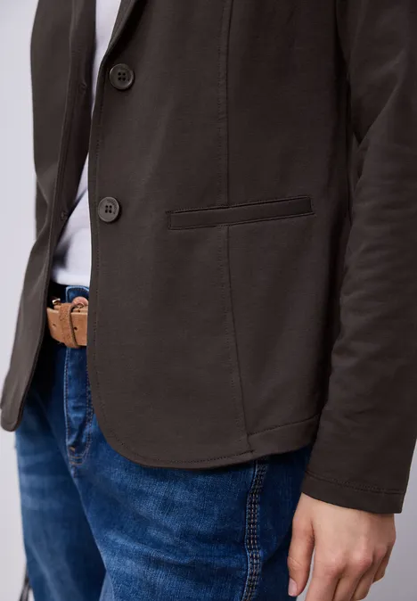 Basic Blazer aus Jersey espresso brown Basic Blazer aus Jersey espresso brown