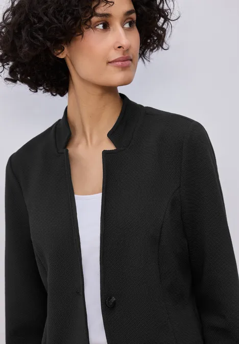 Jersey blazer met structuur Black