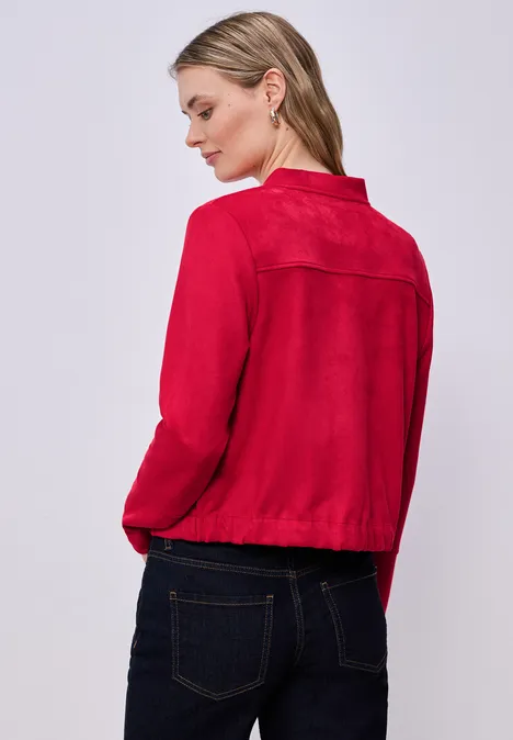 Blouson court salsa red