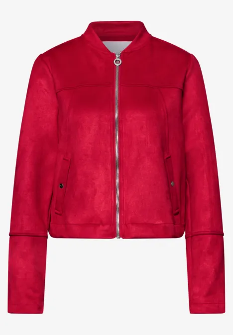 Blouson court salsa red