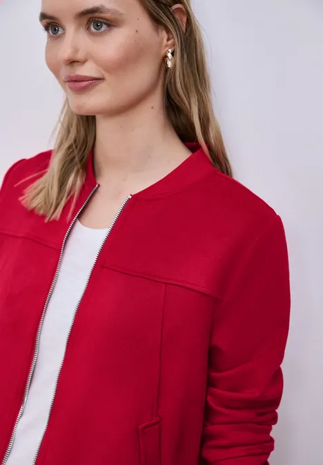 Blouson court salsa red