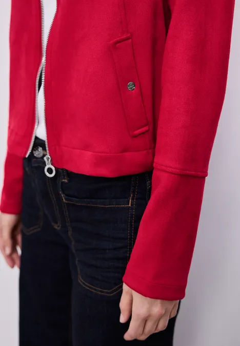 Blouson court salsa red