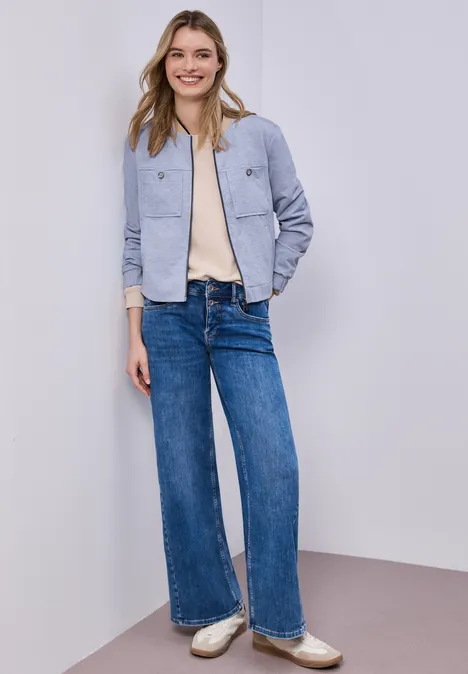 Blouson en look mélangé avec fermeture éclair country blue mel.