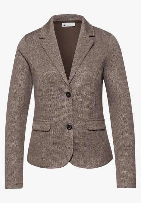 Basic Blazer mit Reverskragen hatch brown
