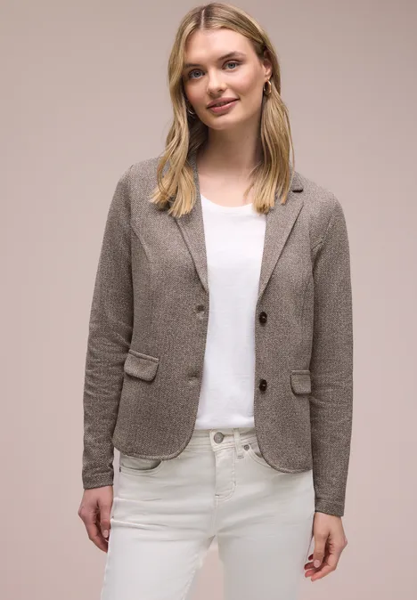 Basic Blazer mit Reverskragen hatch brown