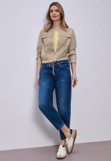 Veste au look délavé avec cordon de serrage safari beige