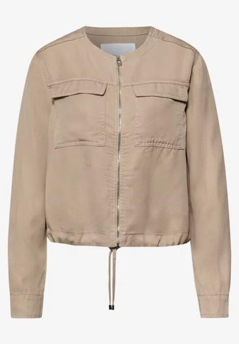 Veste au look délavé avec cordon de serrage safari beige