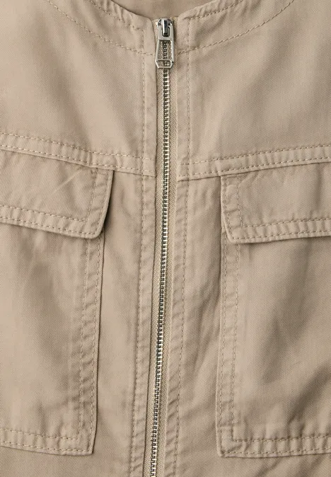Veste au look délavé avec cordon de serrage safari beige