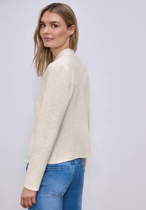 Blazer met structuur smoke beige