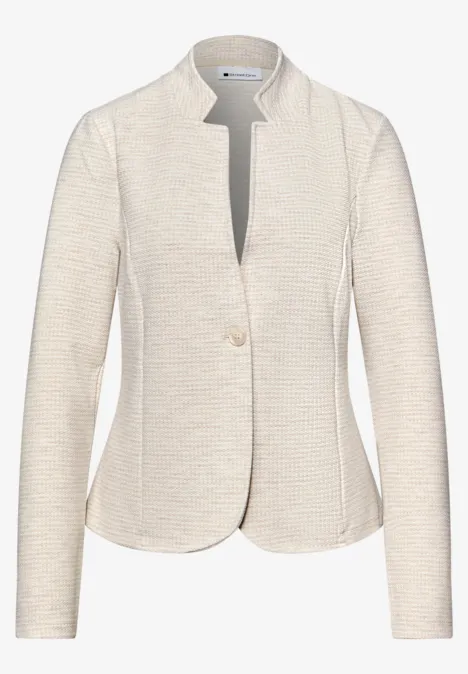 Blazer met structuur smoke beige