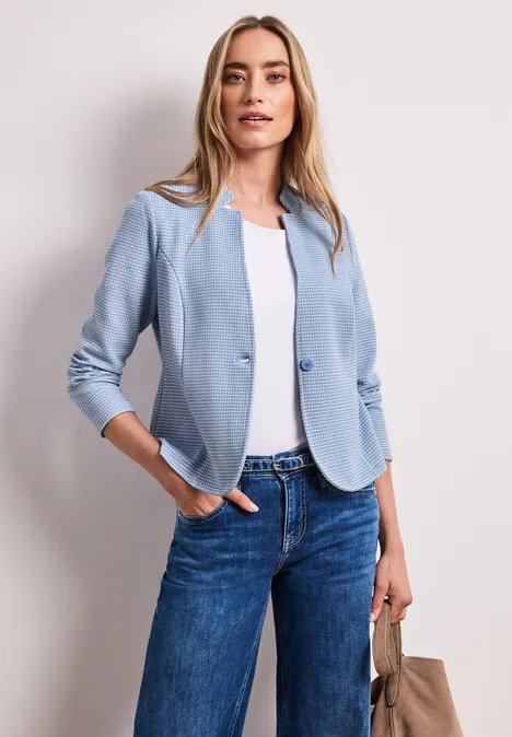 Blazer mit Struktur aus Jersey cashmere blue