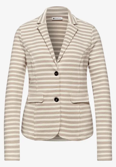 Basic Blazer mit Knöpfen und Streifen clay sand