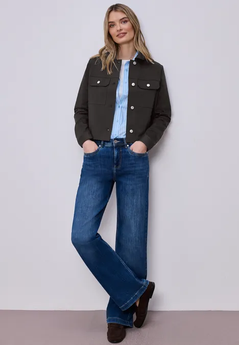 Survêtement au look slik avec patte de boutonnage espresso brown