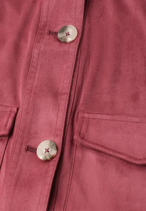 Welurowa kurtka z listwą guzikową dark clouded blush