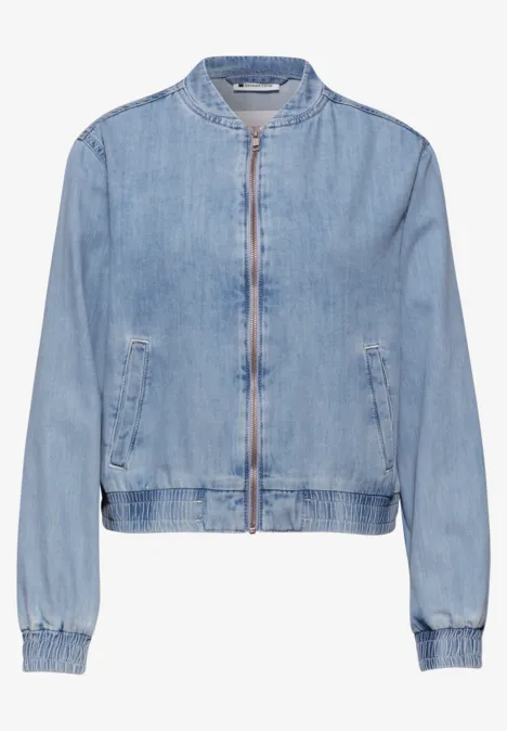 Denim-look blouson met zakken Ultra Bleach Random washed