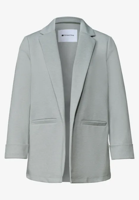 Blazer im langen und offenen Schnitt bound green Hellgrauer, minimalistischer Blazer mit offenem Schnitt und schmalem Revers.
