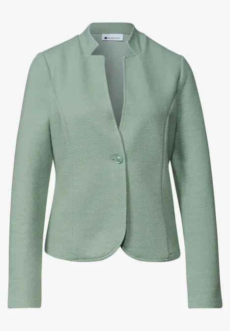 Blazer mit Reverskragen und Struktur eucalyptus green Hellgrüner Blazer mit schmaler Silhouette, langen Ärmeln und einreihiger Knopfleiste