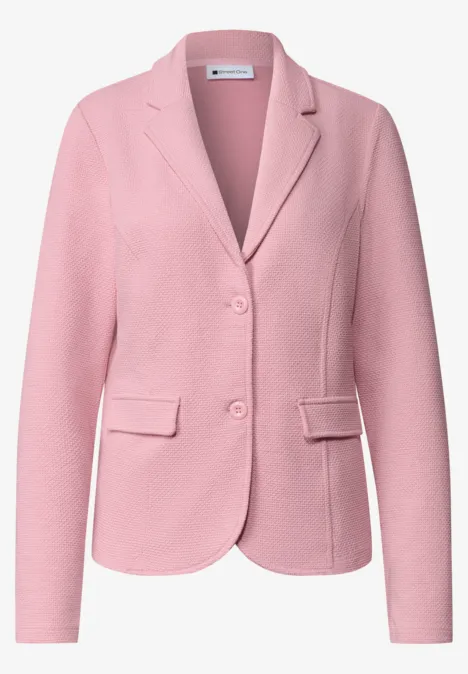 Rosa Blazerjacke mit Reverskragen, Knöpfen und Taschen