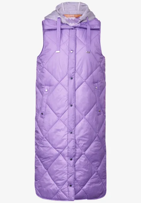 Gilet long matelassé shiny lilac