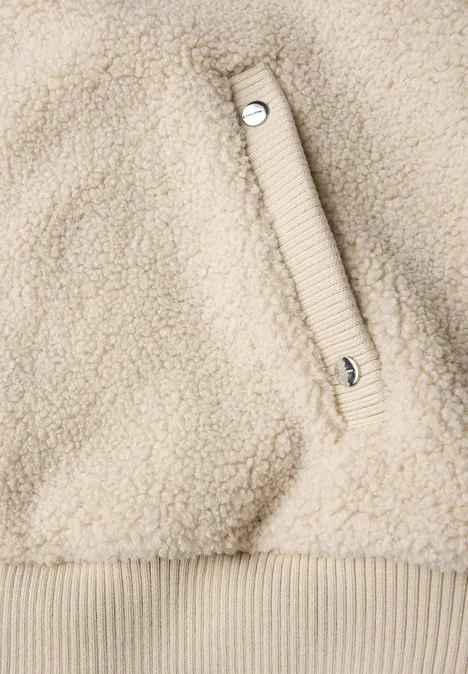 Teddy Weste mit Strickdetail Soft Fawn Beige